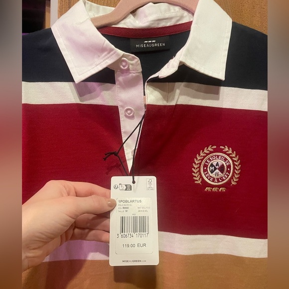 MISE AU GREEN multicolor polo long sleeve with crest - Picture 1 of 8